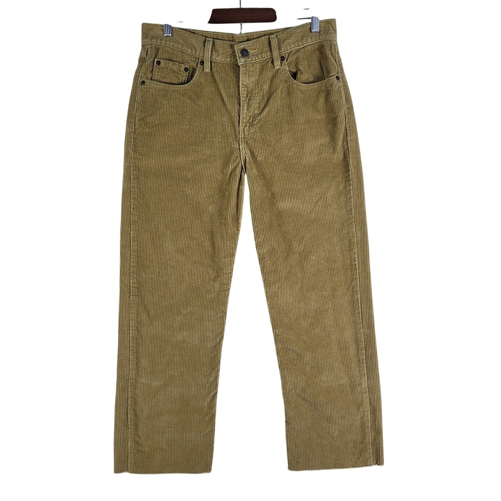 Levi's Corduroy Pants Mens‎ 31x27 Tan Excellent Cutoff Raw Hem Casual 5-Pocket